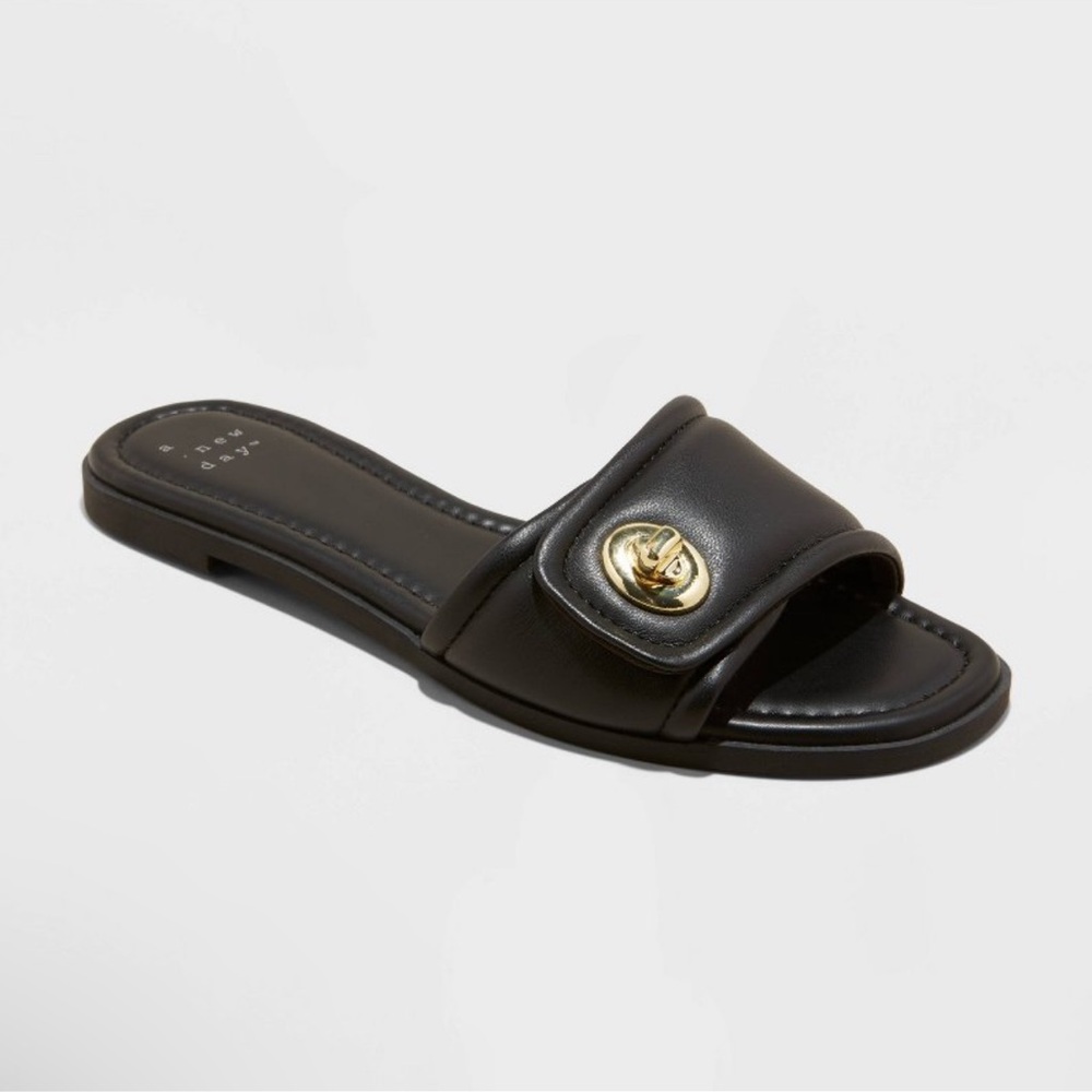 NWT NWT Women's Audrey Slide Sandals - A New Day
Black 8.5